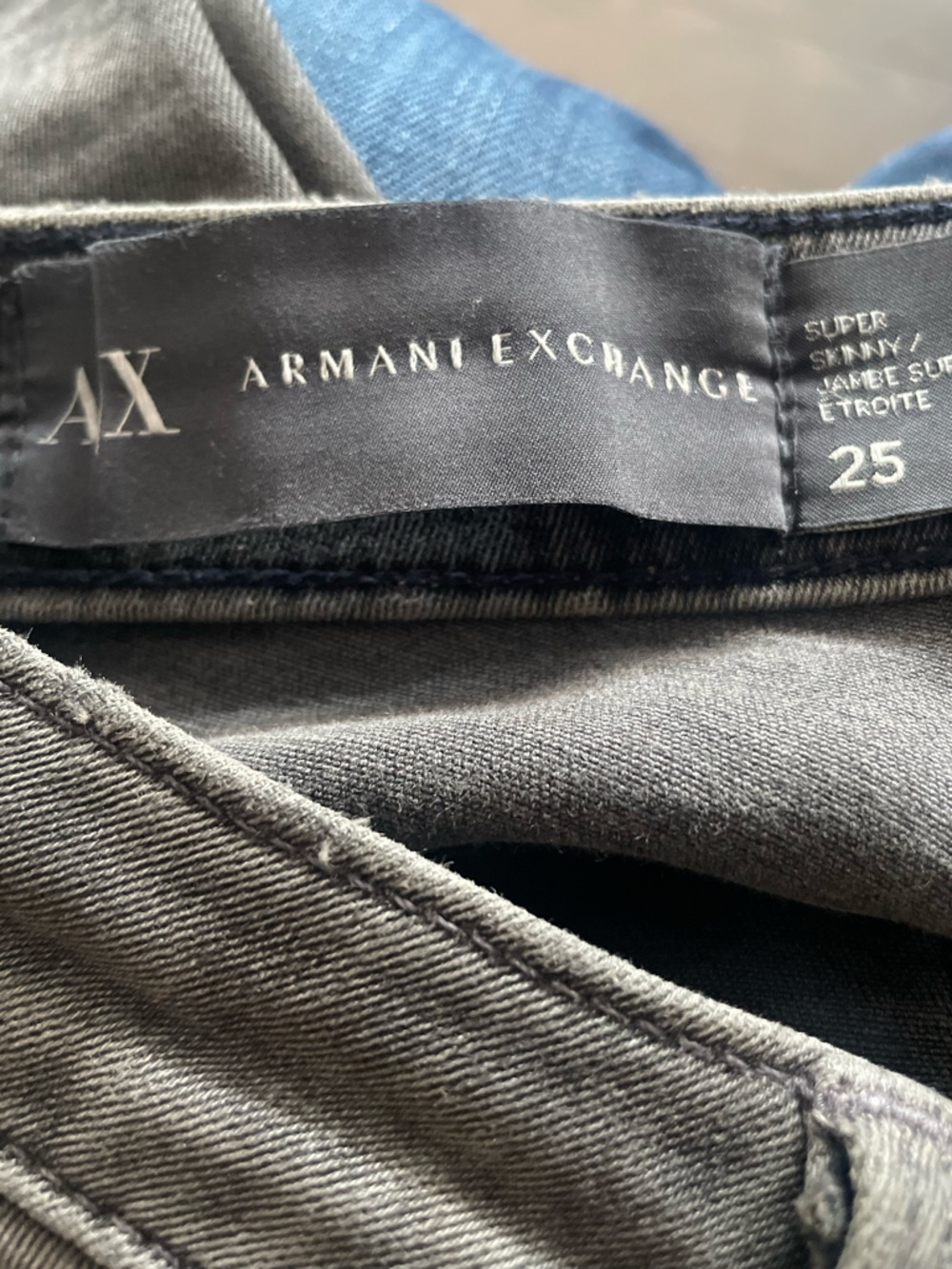 Armani Exchange Super Skinny Elastane Jeans 🔥 - Faded Gray Distressed • Size 25 - Picture 4 of 13